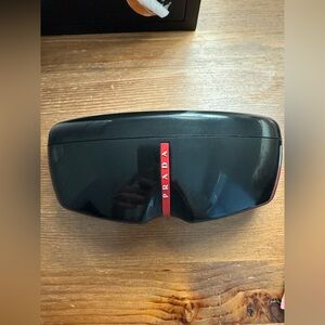 Prada Black and Red Sunglasses Case— CASE ONLY
